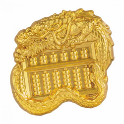 Czad: Fortune Symbols: Chinese Dragon Abacus Gilded 1 oz Silver 2023 High Relief Plated Coin