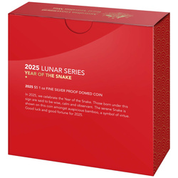 RAM: Lunar - Rok Węża 1 uncja Srebra 2025 Proof Domed Coin
