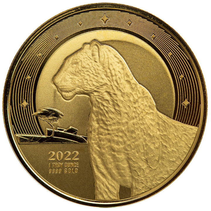 Ghana: Leopardo Africano 1 oz Oro 2022 Proof