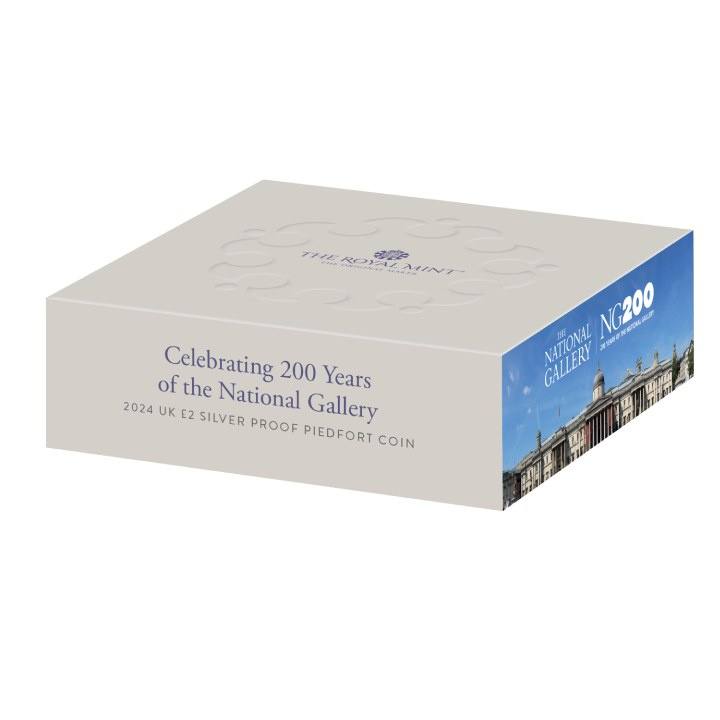 Celebrating 200 Years of the National Gallery £2 placcato in oro Argento 2024 Proof Piedfort