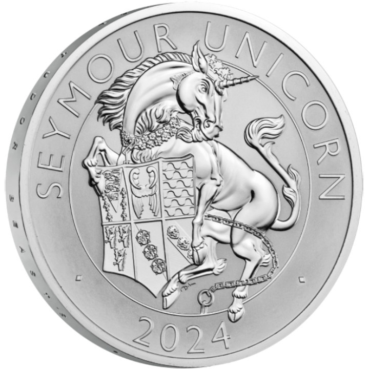 The Royal Tudor Beasts - The Seymour Unicorn & Reverse Frosted 2 Coin Set Proof 2024