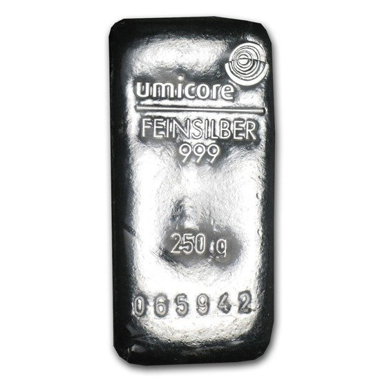 250 gramos Umicore Silver Bar