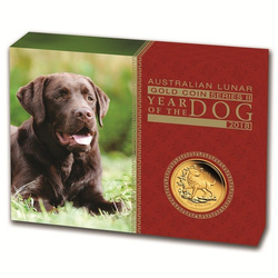 Lunar II: Anno del Cane 1 oncia d'oro 2018 PROOF