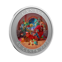 Canada: Santa’s Sleigh kolorowany 50 cents 2022 Modified Specimen Lenticular Coin