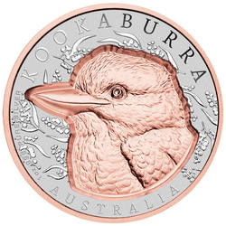 Niue: Helyi benyomások – Aranybevonatú kookaburra 1 uncia ezüst 2025 Prooflike Super Incused