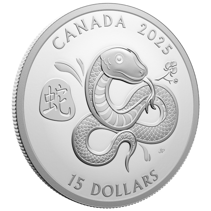 Canada: Anno lunare del serpente 1 oncia d'argento 2025 Proof