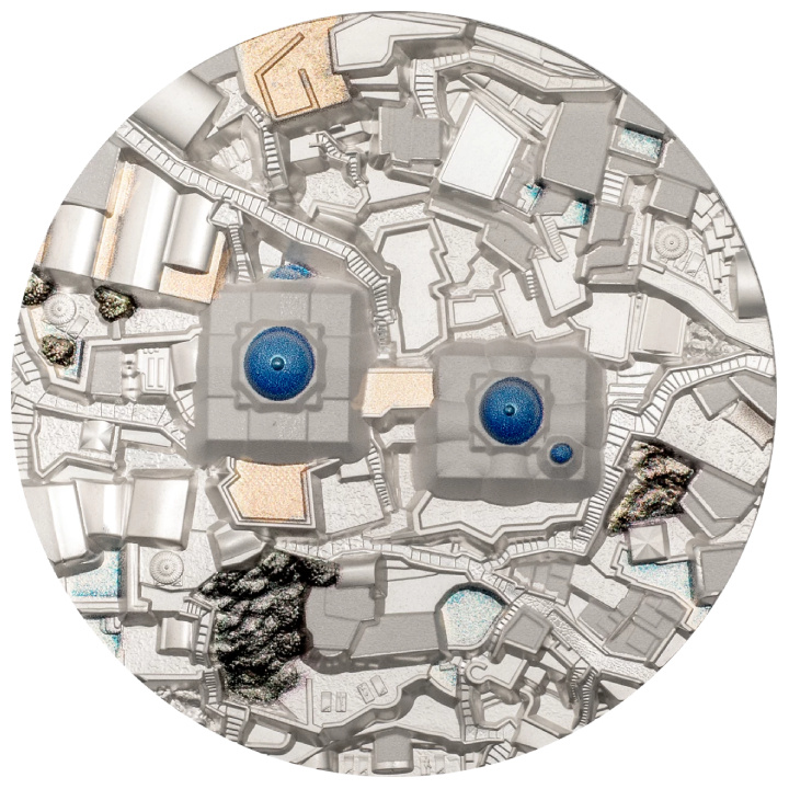 Cook Islands: Bucket List - Santorini kolorowany 5 uncji Srebra 2024 Proof