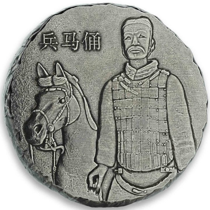 Fiyi: Guerreros de Terracota 5 oz Plata 2019 Antiqued Coin