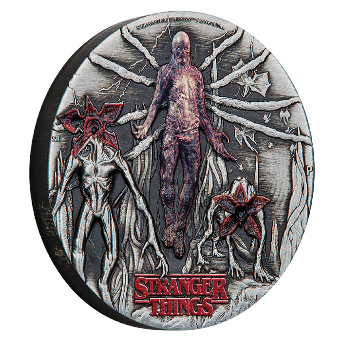 Stranger Things - Villains kolorovaná 2 unce Stříbra 2026 Antiqued Coin