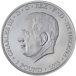 St Helena Modern US Trade Dollar 1 oncia d'argento 2023 (moneta in cartoncino)