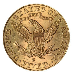Liberty-S Double Eagle 5 dollars 1881 État 3+