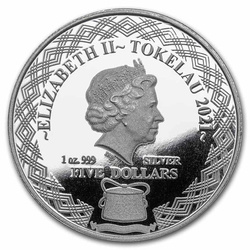 Tokelau Ryba Rozdymka 2021 - 1 oz Srebro 2021