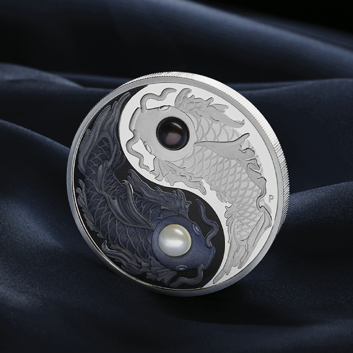 Tuvalu Yin Yang Koi de color 5 oz Plata 2024 Proof