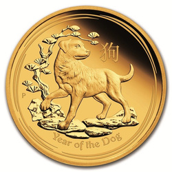 Lunar II : Année du chien 1 once d'or 2018 PROOF