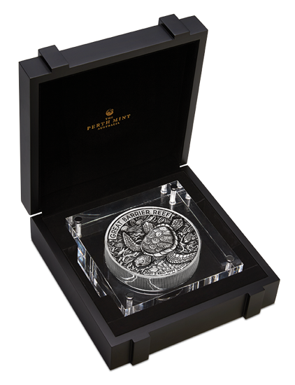 Great Barrier Reef 2000 gram Silver 2021 Antiqued High Relief Coin