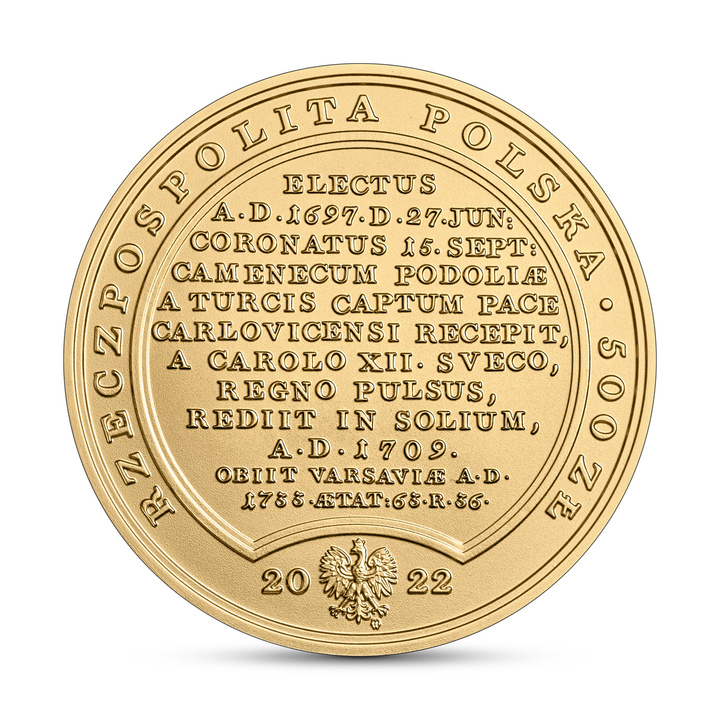 Treasures of Stanislaw August - 500 PLN August II Mocny Gold Coin