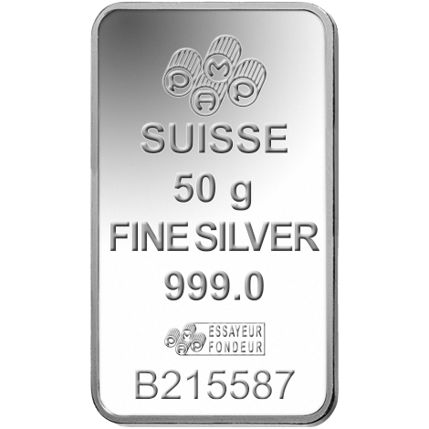 50 gramos Pamp Suisse Rosa Lingote de plata