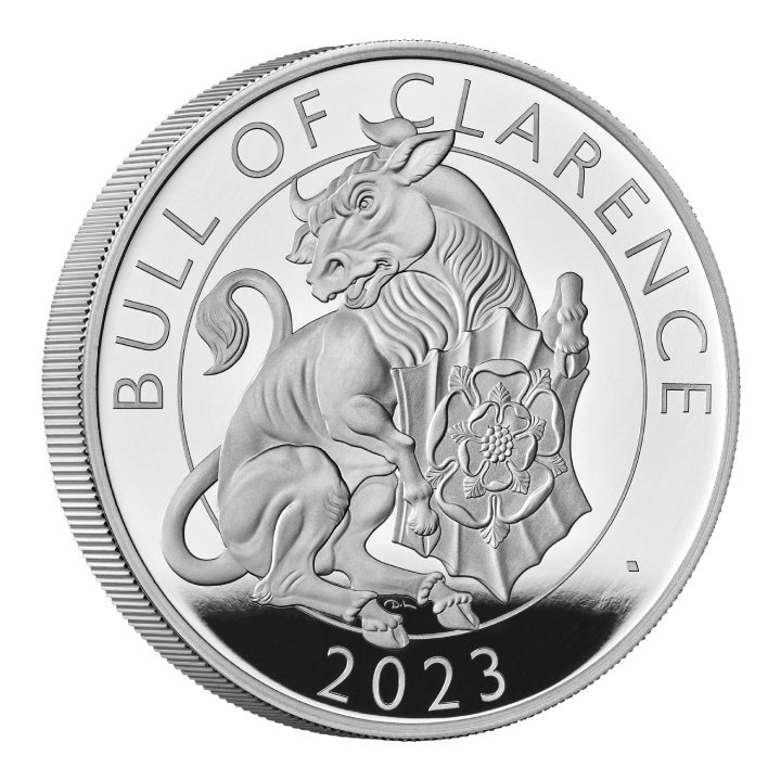 The Royal Tudor Beasts: The Bull of Clarence 5 oz Silber 2023 Proof