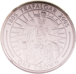 Gibraltár: Trafalgari csata Egy korona 2005 Proof