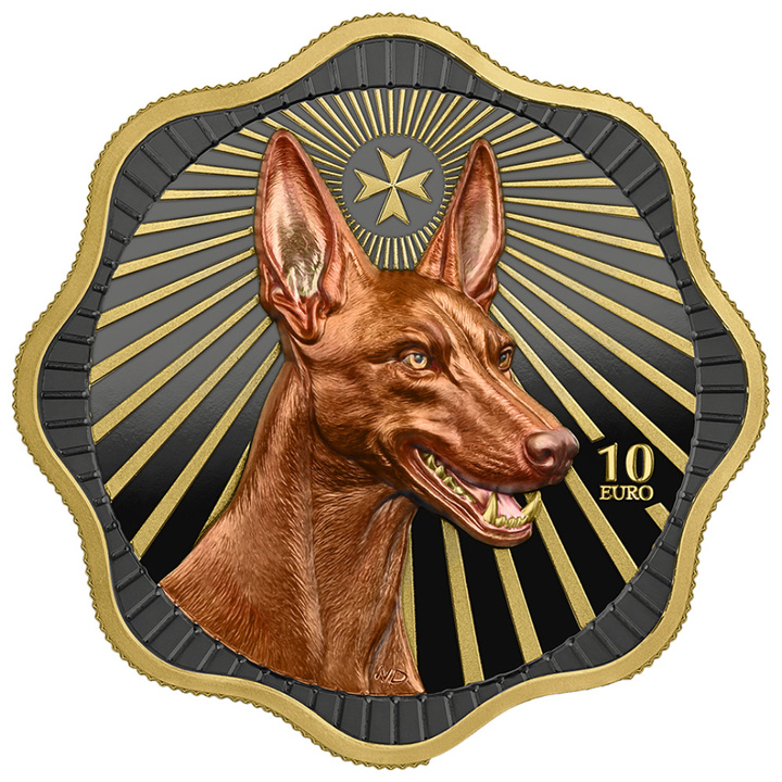 Gilded Silver Coin Maltese Pharaoh Hound 2 oz Silver 2026 High Relief