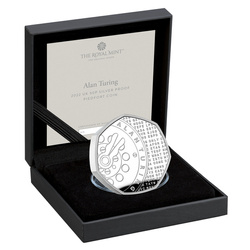Alan Turing Stříbro 2022 Proof Piedfort Coin