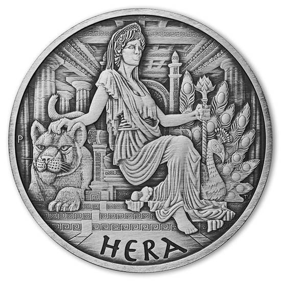 Tuvalu: Dioses del Olimpo - Hera 5 oz Plata 2022 Moneda Antigua