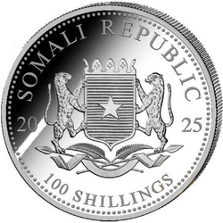 Somalia: African Wildlife - Leopard 1 oz Silver 2025