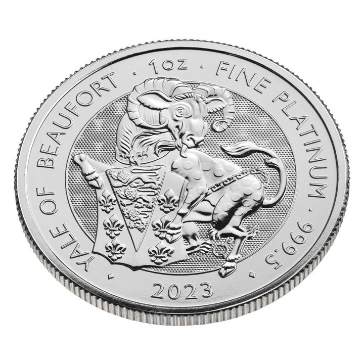 The Royal Tudor Beasts: The Yale Of Beaufort 1 uncja Platyny 2023