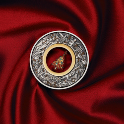 Australia: Santa’s Workshop placcato in argento 2 once 2025 Antiqued Coin