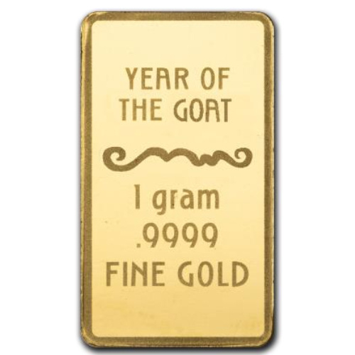 Златно кюлче Lunar Year of the Goat 1 г злато 2027 Prooflike