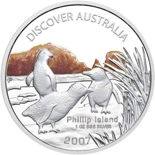 Discover Australia: Phillip Island 1 uncja Srebra 2007 Proof