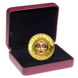 Canada: Summer Moon Mask kolorowany $300 Złoto 2009 Proof Enamel Effect