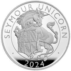 Le bestie reali dei Tudor: l'unicorno di Seymour 10 once d'argento 2024 Proof