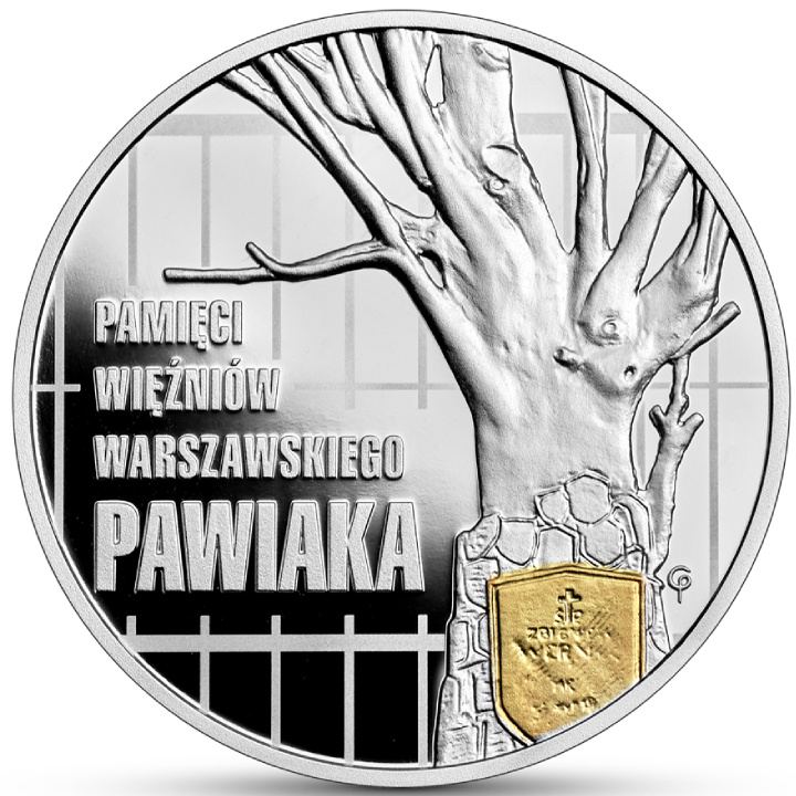 En mémoire des prisonniers du Pawiak de Varsovie plaqué or 10 zł Argent 2024 Proof