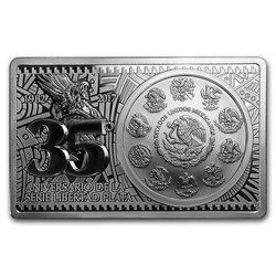 Mexican Goddess of Liberty 35th Anniversary 3 oz Plata 2017