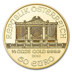 Wiener Philharmoniker 1/2 oz Gold 2018