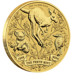 Perth Mint 125° anniversario 1 oncia d'oro 2024