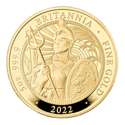 Britannia 5 uncí zlata 2022 Proof