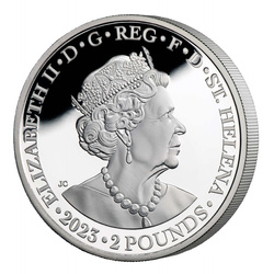 Sainte-Hélène : Faerie Queene - Una & Lion plaqué or 2 onces d'argent 2023 Proof