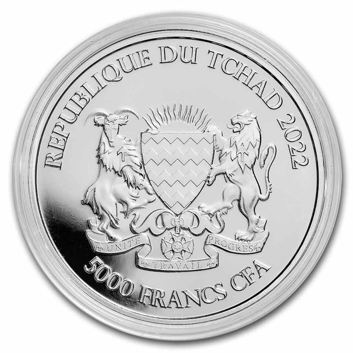 Czad: Mandala Crocodile 1 uncja Srebra 2022