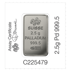 Lingotti multigrammo 4 x 2,5 grammi d'oro, platino, palladio, argento