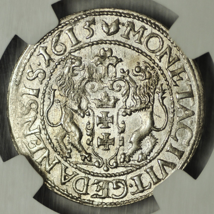 Sigismund III Vasa. Ort (18 groszy) Silber 1615 NGC MS61