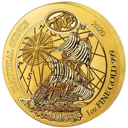 Rwanda: Nautical Ounce - Mayflower 1 oz Gold 2020