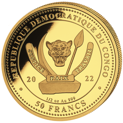 Zestaw 4 monet Congo: World‘s Wildlife - The Bear Złoto 2022 Proof