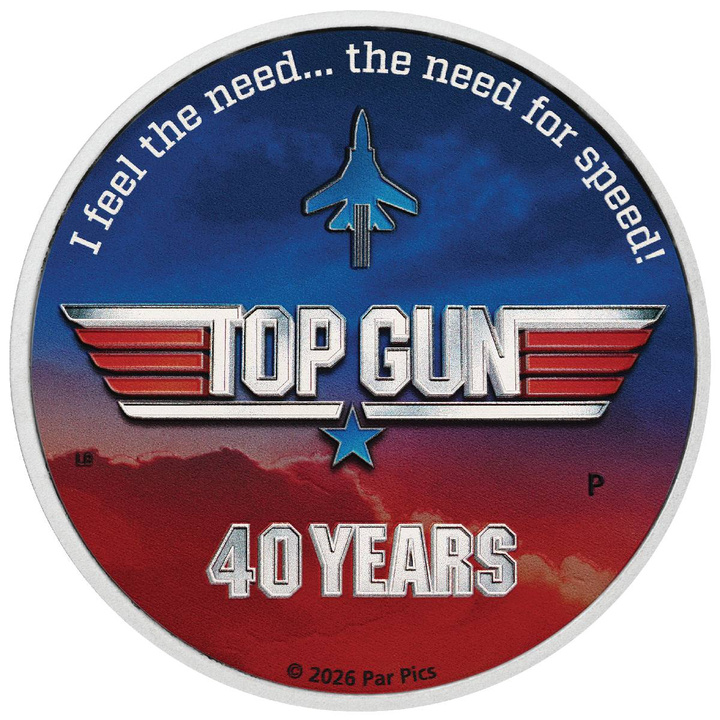 Top Gun 40 Years 1 oz plata coloreada 2026
