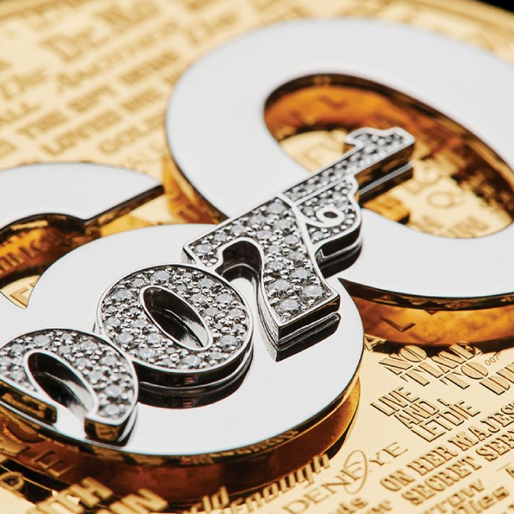 Tuvalu: James Bond 60° anniversario del film 5 once d'oro 2022 Proof Pavé - Set Diamond