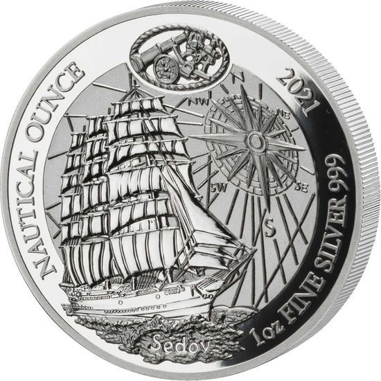Rwanda: Nautical Ounce - Sedov 1 oz Silber 2021 Proof 