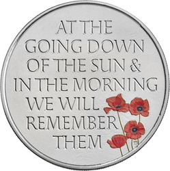 The Remembrance Day coloured 28.28 gramm Cupro-Nickel 2021