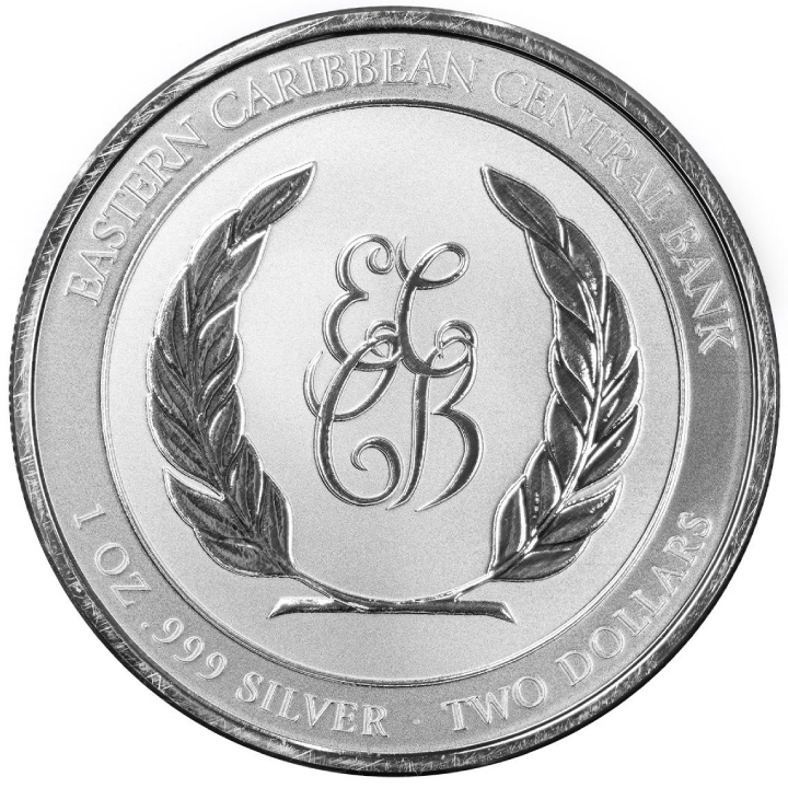 St. Kitts & Nevis: Coat of Arms 1 onza de Plata 2024 Prooflike