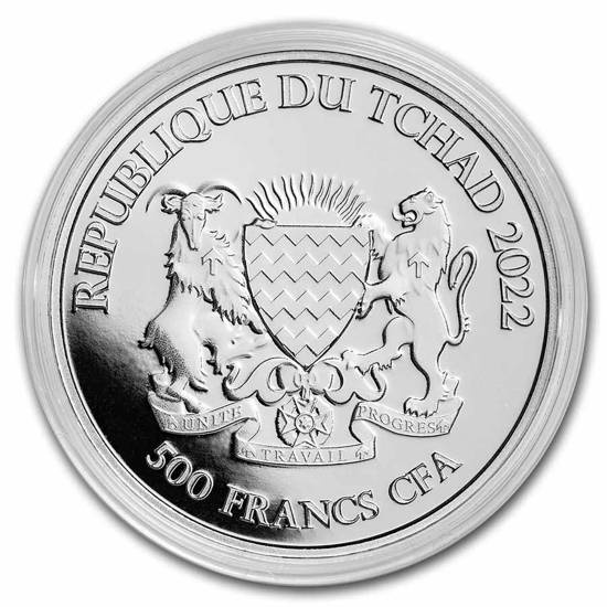 Chad: Animales Celtas - Gallo 1 oz Plata 2022